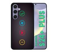 Coque Pour Galaxy S24+ - Rebus I Love Windows And Phone - Silicone - Noir