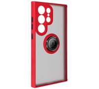 Coque pour Galaxy S24 Ultra Antichoc avec Bague Support Métallique Rouge
