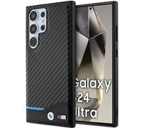 Étui en cuir BMW Carbon Blue Line, noir - Samsung Galaxy S24 Ultra