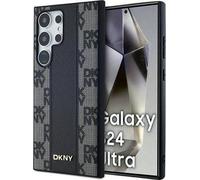 Étui - DKNY - Cuir à damier Mono Pattern - MagSafe - Samsung Galaxy S24 Ultra - Noir