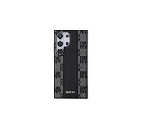 DKNY Étui Samsung Galaxy S24 Ultra Cuir à damier Mono Pattern Compatible MagSafe Noir