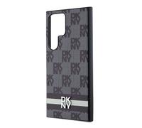 Coque pour smartphone - DKNY - Samsung Galaxy S24 Ultra - Cuir grainé - Noir - Rayures imprimées