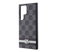 Coque pour smartphone - DKNY - Samsung Galaxy S24 Ultra - Cuir grainé - Noir - Rayures imprimées