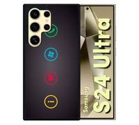 Coque Pour Galaxy S24 Ultra - Rebus I Love Windows And Phone - Silicone - Noir