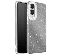 Coque pour Galaxy S25 Edge Conception Bi-Matière et Finition Pailletée Argent