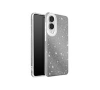 Coque pour Galaxy S25 Edge Conception Bi-Matière et Finition Pailletée Argent