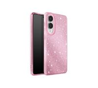Coque pour Galaxy S25 Edge Conception Bi-Matière et Finition Pailletée Rose