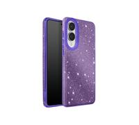 Coque pour Galaxy S25 Edge Conception Bi-Matière et Finition Pailletée Violet