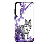 Coque Pour Galaxy S25+ Plus Silicone Renard Etui Goupil Metal Cadeau De Noel Azteque Mobile Violet Ethnique Animal Arbre Art Pour Samsung