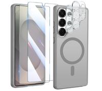 Coque pour Galaxy S25 Ultra, 2 Verres Trempés et 2 Films Protection Caméra,Gris