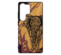 Coque Pour Galaxy S25 Ultra Bois Silicone Elephant Violet Motif Sagesse D'asie Case Animal Smartphone Dessin Etui Ethnique Tribal Pour Samsung