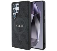 Coque Pour Galaxy S25 Ultra Guess En Cuir Synthétique Gris MagSafe Logo Doré