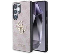 CG Mobile sous Licence Guess Coque pour S25 Noir Grained Big 4G Logo Small Classic Logo