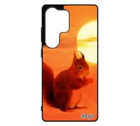 Coque Pour Galaxy S25 Ultra Silicone Ecureuil Roux Petit Design Housse Aluminium Couch¿ De Soleil Animaux Foret Case Orange Tpu Pour Samsung