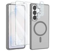 Coque pour Galaxy S26 avec 2 Verres Trempés et 2 Films Protection Caméra, Gris