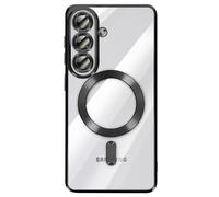 Coque pour Galaxy S26 MagSafe Souple Antichocs avec Contour Chromé Noir transparent