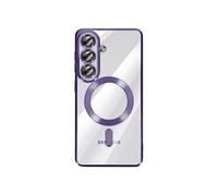 Coque pour Galaxy S26 Plus MagSafe Souple Antichocs avec Contour Chromé Violet