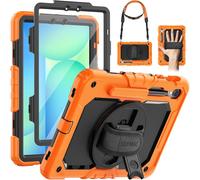 Coque Pour Galaxy Tab A9 Plus 11 Pouces 2023, Coque Antichoc Pour Galaxy Tab A9 Plus Avec Protecteur D'écran, Support Rotatif À 360°/Dragonne, Bandoulière, Avec Porte-Stylo, Bleu