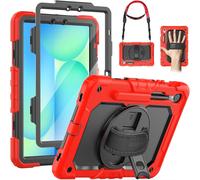 Coque Pour Galaxy Tab A9 Plus 11 Pouces 2023, Coque Antichoc Pour Galaxy Tab A9 Plus Avec Protecteur D'écran, Support Rotatif À 360°/Dragonne, Bandoulière, Avec Porte-Stylo, Bleu