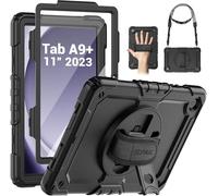 Coque pour Galaxy Tab A9 Plus - SEYMAC - 2023 - Support Rotatif 360° - Dragonne Réglable - Porte-Stylo