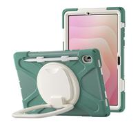 Coque pour Galaxy Tab S11 avec Poignée Rotative 360° et Emplacement S Pen Vert