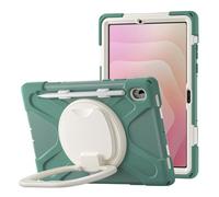 Coque pour Galaxy Tab S11 avec Poignée Rotative 360° et Emplacement S Pen Vert