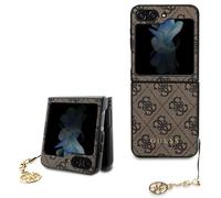 Coque Pour Galaxy Z Flip 5 Guess Chaîne Dorée Marron