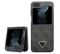 Coque Pour Galaxy Z Flip 5 Guess En Cuir Synthétique Noir Triangle Strass