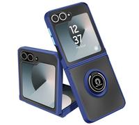 Coque pour Galaxy Z Flip 6 Antichoc avec Bague Support Magnétique Bleu