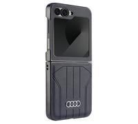 Coque Pour Galaxy Z Flip 6 Audi En Cuir Synthétique Noir Avec Logo Et Anneaux