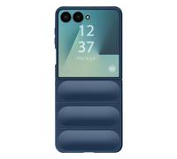 Coque pour Galaxy Z Flip 7 avec Texture Relief en Silicone Bleu nuit