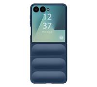 Coque pour Galaxy Z Flip 7 avec Texture Relief en Silicone Bleu nuit