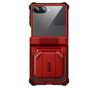 Coque pour Galaxy Z Flip 7 Modèle Armorbox avec Verre Trempé et Clip Ceinture I-Blason Rouge