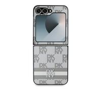 Coque pour Galaxy Z Flip6 Élégante avec Motifs à Carreaux et à Rayures Beige