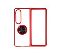 Coque pour Samsung Galaxy Z Fold 4 Bi-matière Bague Métallique Support Vidéo Rouge
