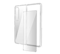Coque pour Galaxy Z Fold 4 Silicone Gel et Film Verre Trempé 9H Transparent