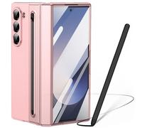 Coque pour Galaxy Z Fold 6, Case Samsung Fold6 avec Protection de charnière intégrée, Coque Samsung Galaxy Z Fold6 avec Protection d'écran + Stylet Pens + Porte Stylo-Rose