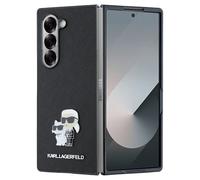 Coque pour Galaxy Z Fold 6 Design Karl et Choupette avec Finition Grainée Noir