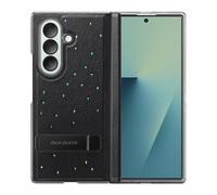Coque pour Galaxy Z Fold 7 avec Béquille Motif Etoilée et Verre Trempé Noir
