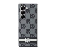 Coque pour Galaxy Z Fold6 Élégante avec Motifs à Carreaux et à Rayures Noir