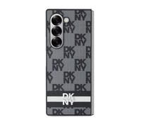 Coque pour Galaxy Z Fold6 Elégante avec Motifs à Carreaux et à Rayures Noir