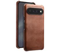 Coque pour Google Pixel 11 Pro Rigide Effet Cuir avec Bords Surélevés Marron foncé
