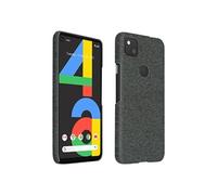 Avizar Coque pour Google Pixel 4A Rigide Finition Tissu Anti-traces Lavable Gris