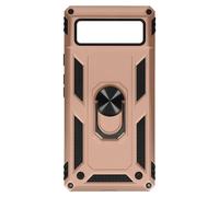 Coque pour Google Pixel 6 Antichoc Bi-matière Bague Support Vidéo Rose champagne