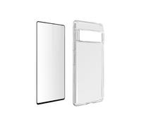 Coque pour Google Pixel 6 Pro Silicone Souple Film Verre Trempé 9H Noir