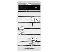 Coque pour Google Pixel 6A Officiel Snoopy, rayures pour protéger votre téléphone portable Coque en silicone souple avec licence officielle Snoopy