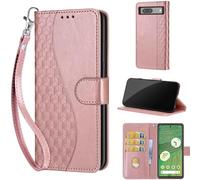 Coque pour Google Pixel 6A, Rose Or | Protection Anti-Choc Etui, Magnétique Cuir Portefeuille, Fentes Cartes,Flip Housse, Fonction Stand