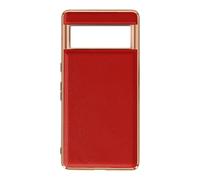 Coque pour Google Pixel 7 Pro Cuir véritable Contour métallisé Rouge