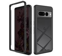Coque pour Google Pixel 7 Pro Dos Rigide Transparent + Contour Silicone Noir
