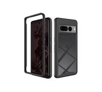 Coque pour Google Pixel 7 Pro Dos Rigide Transparent + Contour Silicone Noir